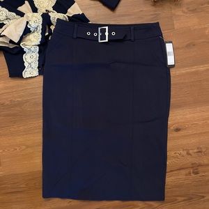Navy pencil skirt